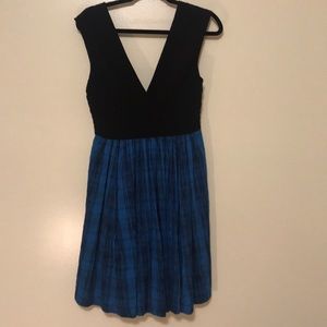 A black and blue dress